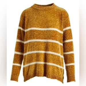 jon & anna | Mustard Stripe Chenille Mock Neck Sweater, Size L